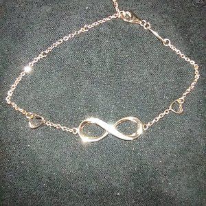 14k Rose Gold Plated CZ Sterling Infinity Bracelet